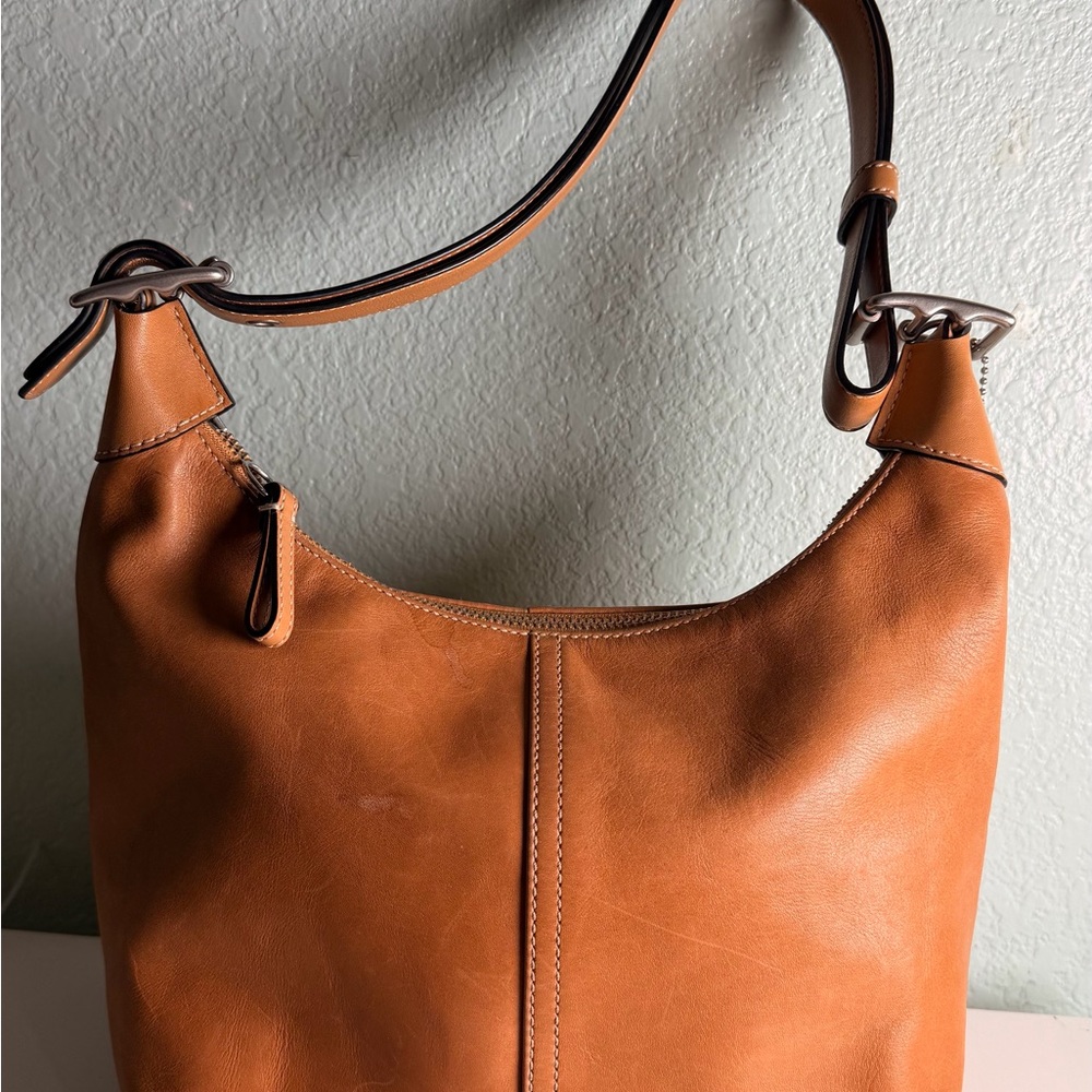 Coach Vintage Hobo Legacy Tan Leather Crossbody Handbag 9566 Shoulder Bag Y2K - Picture 5 of 12